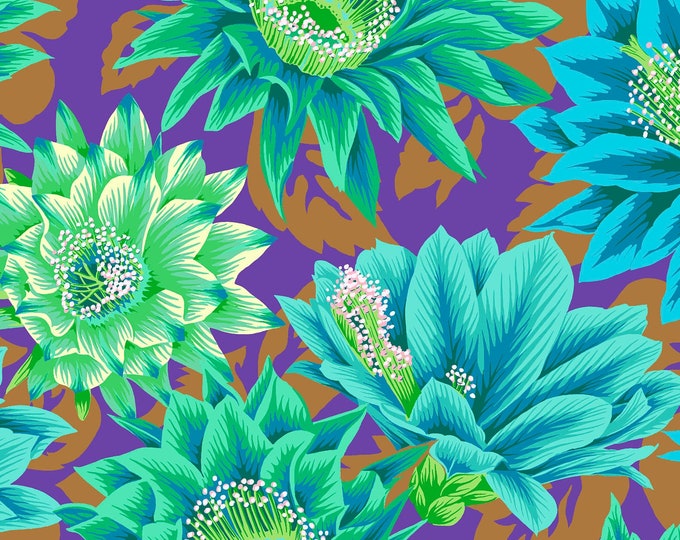 OOP FABRIC:  Cactus Flower EMERALD by Philip Jacobs for the Kaffe Fassett Collective