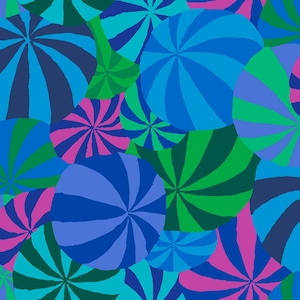 OOP Limited Edition FABRIC: Beach Balls BLUE by Kaffe Fassett from the 85 and Fabulous Collection