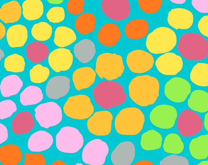 OOP FABRIC:  Flower Dot AQUA by Brandon Mably for the Kaffe Fassett Collective