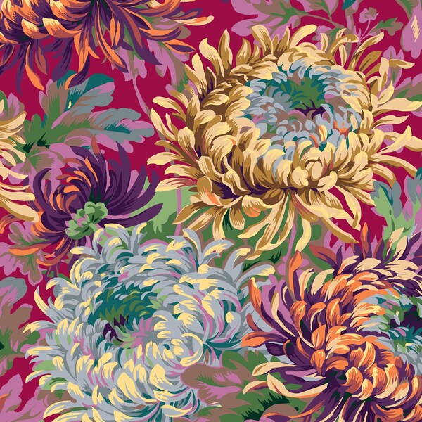 OOP FABRIC: Shaggy WINE by Philip Jacobs for the Kaffe Fassett Collective