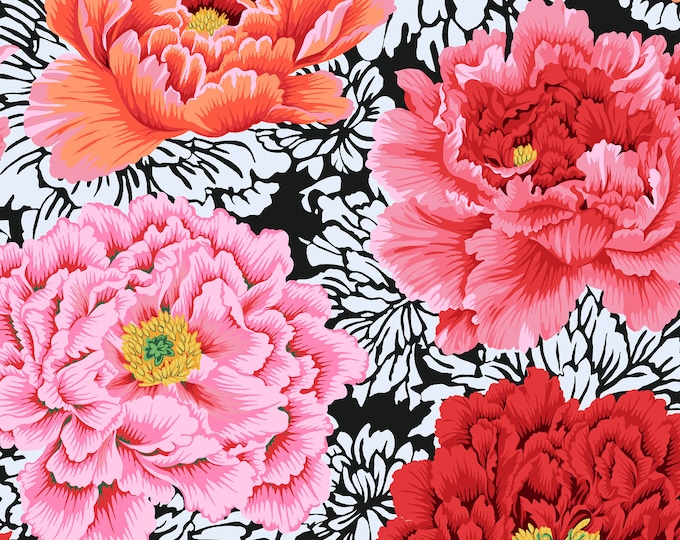 FABRIC:  Brocade Peony CRIMSON by Philip Jacobs for the Kaffe Fassett Collective