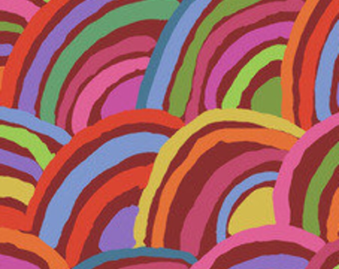 OOP FABRIC:  Rainbows RED by Brandon Mably for the Kaffe Fassett Collective
