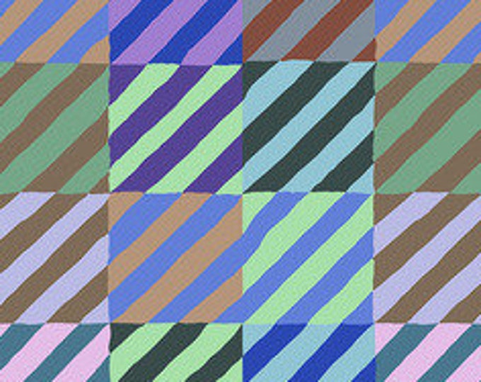 OOP FABRIC:  Regimental Ties BLUE by Brandon Mably for the Kaffe Fassett Collective