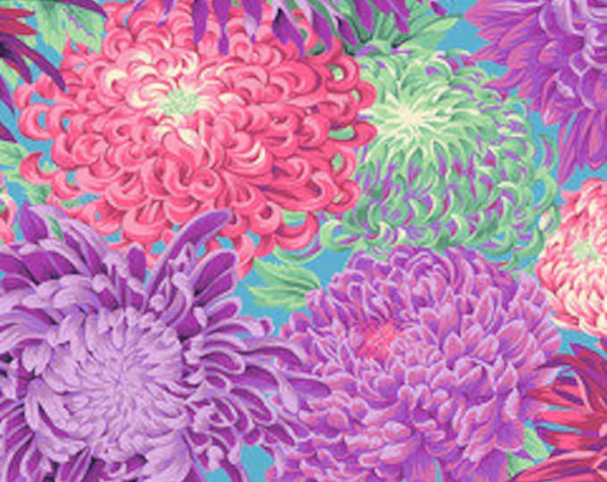 Quilt Back FABRIC:   Japanese Chrysanthemum MAGENTA 108" Sateen Quilt Back by Kaffe Fassett for the Kaffe Fassett Collective