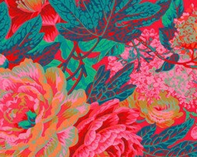 OOP FABRIC:  Floral Burst RED by Philip Jacobs for the Kaffe Fassett Collective