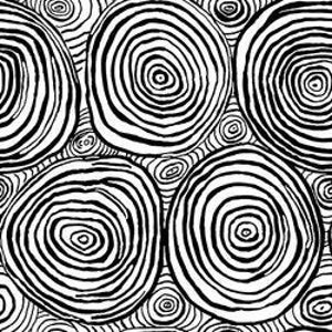 Quilt Back FABRIC:  Onion Rings BLACK 108&quot; Sateen Quilt Back by Brandon Mably for the Kaffe Fassett Collective