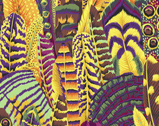 OOP FABRIC:  Feathers GOLD by Philip Jacobs for the Kaffe Fassett Collective