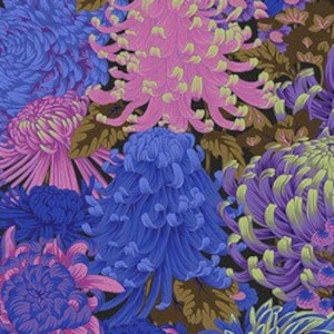 OOP FABRIC:  Hokusai&#39;s Mums COOL by Philip Jacobs for the Kaffe Fassett Collective