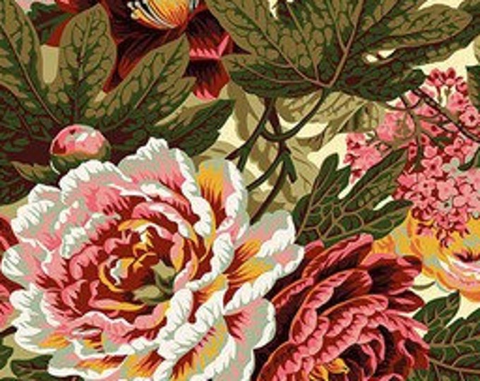 OOP FABRIC:  Floral Burst NATURAL by Philip Jacobs for the Kaffe Fassett Collective