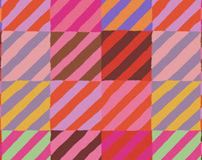 OOP FABRIC:  Regimental Ties RED by Brandon Mably for the Kaffe Fassett Collective