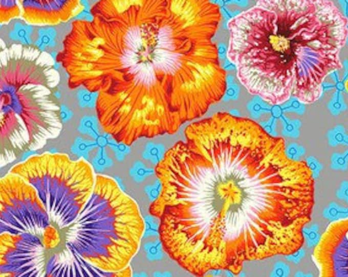 FABRIC:  Floating Hibiscus GREY by Philip Jacobs for the Kaffe Fassett Collective