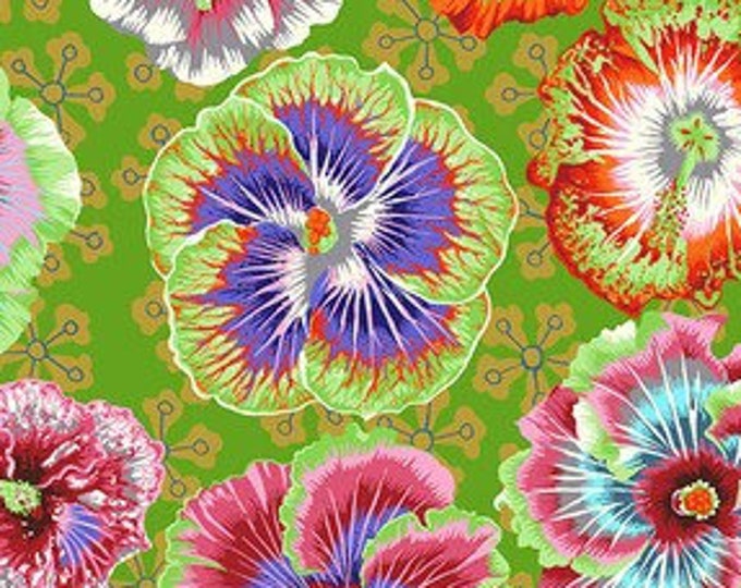 FABRIC:  Floating Hibiscus GREEN by Philip Jacobs for the Kaffe Fassett Collective