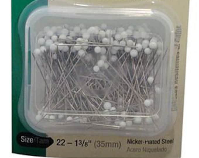 PINS:  Dritz Extra Fine Glass Head Pins Box of 250 size 22