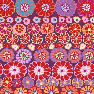 OOP FABRIC:  Row Flowers RED by Kaffe Fasset for the Kaffe Fassett Collective