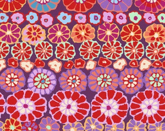 OOP FABRIC:  Row Flowers RED by Kaffe Fasset for the Kaffe Fassett Collective