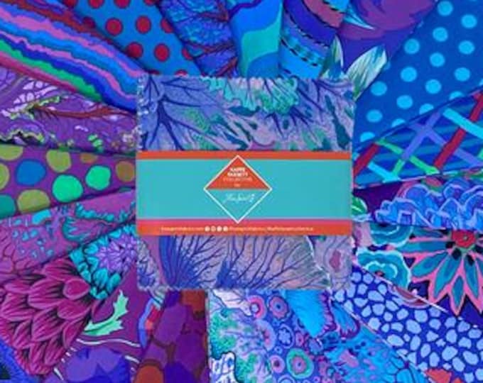 5" CHARM PACK: Classics Plus ROYAL 42 fabric pieces from "Kaffe Fassett Collective"