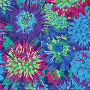 FABRIC:  Cactus Dahlia BLUE by Philip Jacobs for the Kaffe Fassett Collective