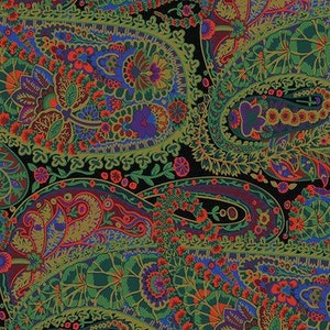 OOP FABRIC:  Paisley Jungle MOSS by Kaffe Fassett