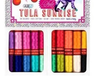 Gift THREAD SET:  Tula Sunrise Aurifil 50 wt Thread Box by Tula Pink