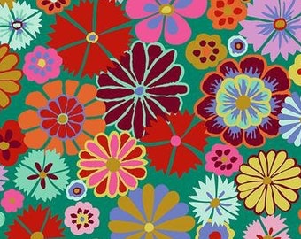 OOP FABRIC:  Folk Flower MULTI by Kaffe Fassett for the Kaffe Fassett Collective
