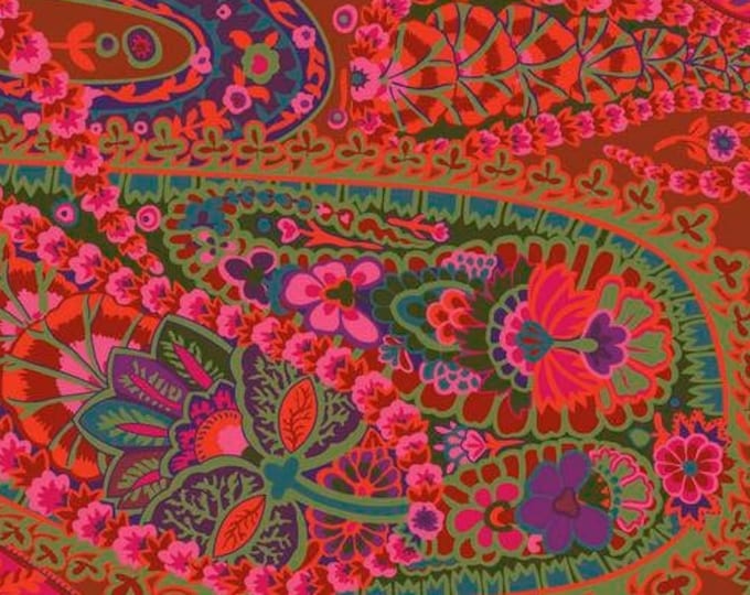 OOP FABRIC:  Paisley Jungle RUST by Kaffe Fassett