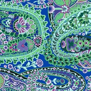 OOP FABRIC:  Paisley Jungle COBALT by Kaffe Fassett