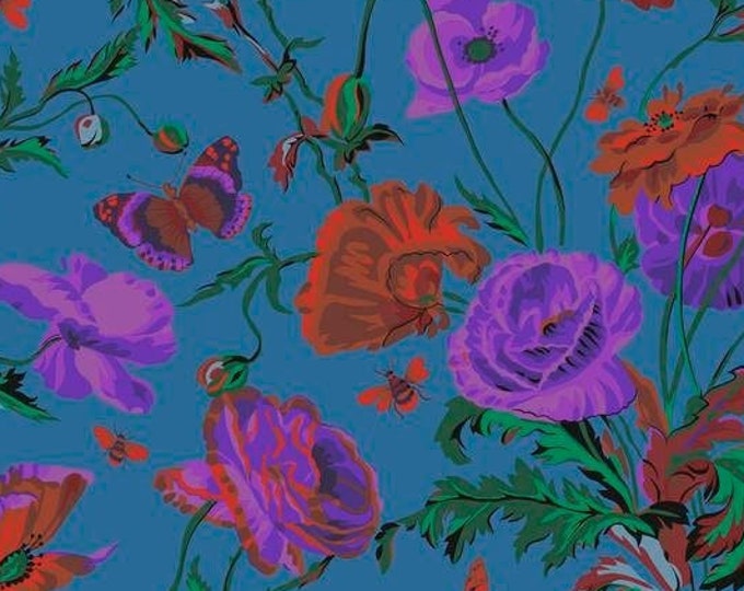 OOP FABRIC:  Meadow TEAL by Philip Jacobs for the Kaffe Fassett Collective