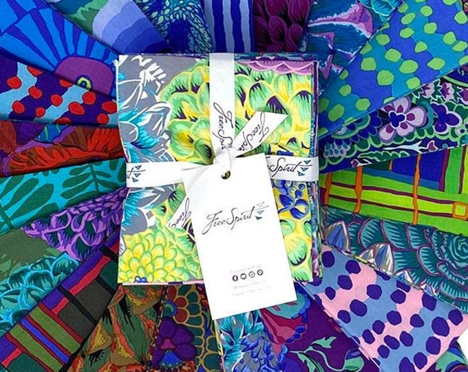 FAT QUARTER BUNDLE:  20 Designer Fabrics from the 85 and Fabulous Kaffe Fassett Collective in Cool