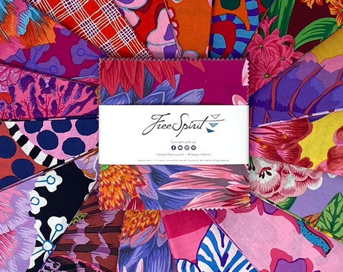 5" CHARM PACK:  HOT August 2023 42 Fabric Pieces from the Kaffe Fassett Collective