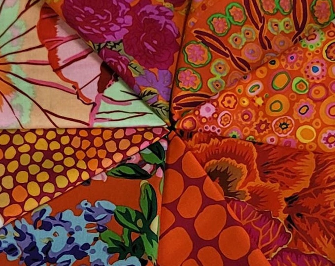 FAT QUARTER BUNDLE:  Fire Fat Quarter Bundle of 8 Fabrics from the Kaffe Fassett Collective