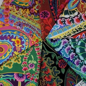 OOP Fat Quarter BUNDLE:  Paisley Jungle 7 Fat Quarters by Kaffe Fassett from the Kaffe Fassett Collective