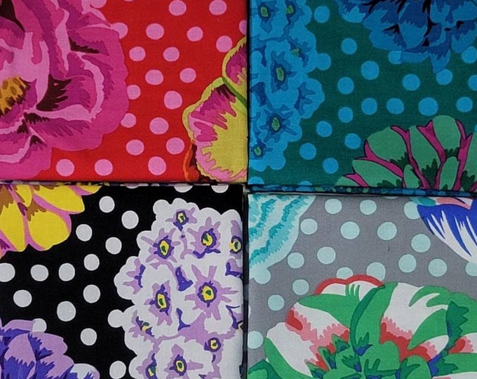 FAT QUARTER BUNDLE:  Big Blooms 4 Fat Quarters by Kaffe Fassett from the Kaffe Fassett Collective