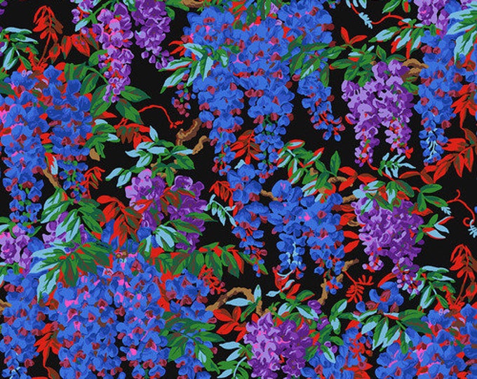 FABRIC: Wisteria BLACK by Philip Jacobs for the Kaffe Fassett Collective