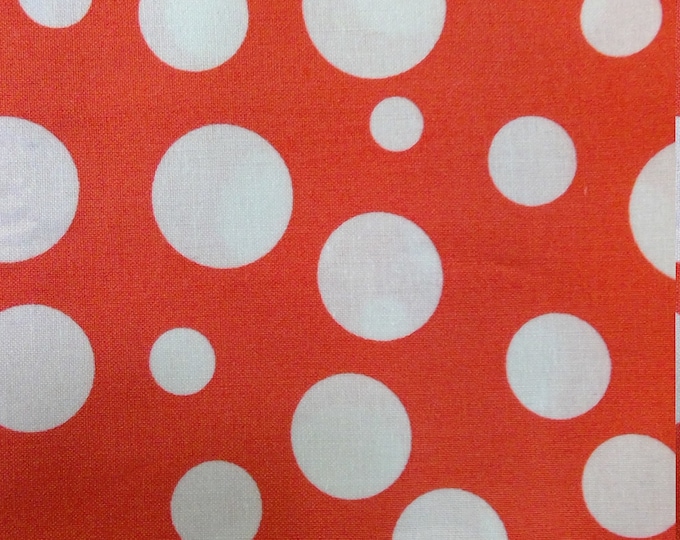Stash FABRIC: Lolli Dot by Michael Miller One Yard Cut or Fat Quarter Bundle- Dreamsicle 5 Orange and White Fat Quarters