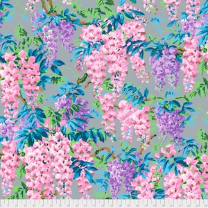 OOP FABRIC: Wisteria GREY by Philip Jacobs for the Kaffe Fassett Collective