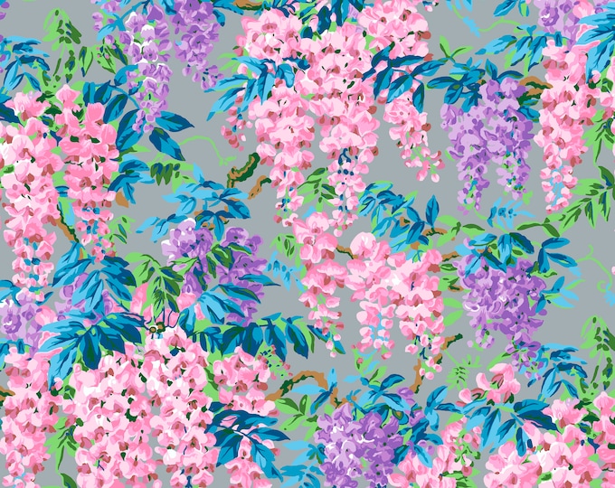 OOP FABRIC: Wisteria GREY by Philip Jacobs for the Kaffe Fassett Collective