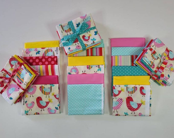 STASH Fat Quarter Bundle:  Spring Chicks 6 Piece Fat Quarter Bundle of Novelty Fabrics