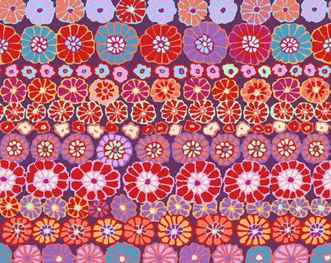 OOP FABRIC:  Row Flowers RED by Kaffe Fasset for the Kaffe Fassett Collective