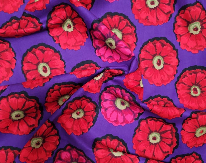 OOP Limited Edition FABRIC: Zinnia CRIMSON by Kaffe Fassett from the 85 and Fabulous Collection