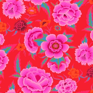 FABRIC: Embroidered Shawl MAGENTA by Kaffe Fassett for the Kaffe Fassett Collective