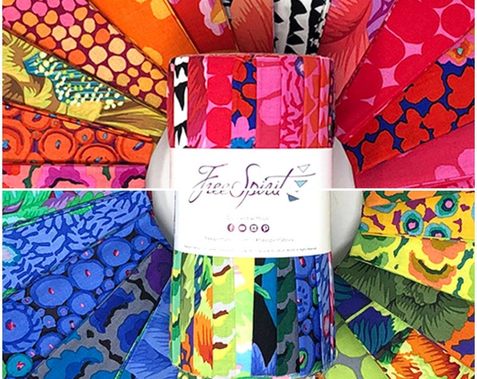 DESIGN ROLL:  6" Design Strips of Designer Fabrics from "Kaffe Fassett Collective" Spring 2021 in Cool or Hot