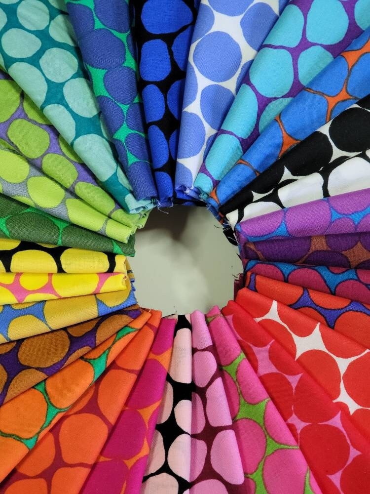 Visual Arts FABRIC Jumble SAFFRON by Brandon Mably for the Kaffe