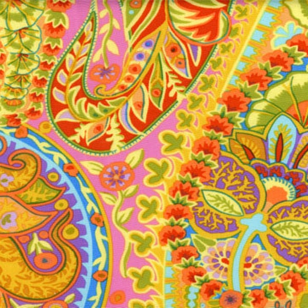 OOP FABRIC:  Paisley Jungle LIME by Kaffe Fassett