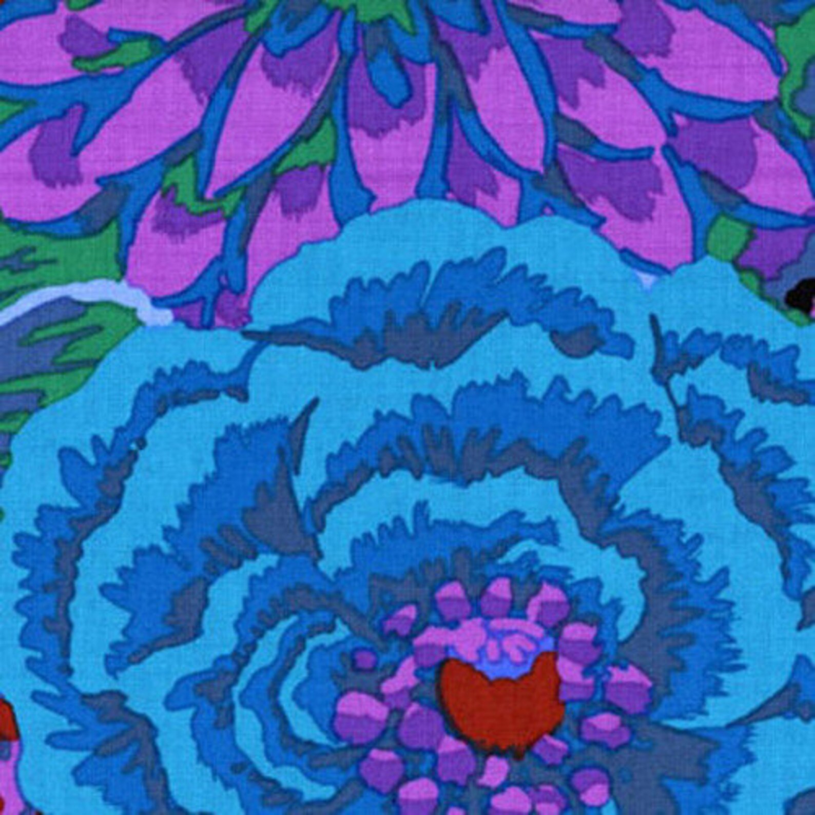 FABRIC Bekah COBALT by Kaffe Fassett for the Kaffe Fassett Etsy