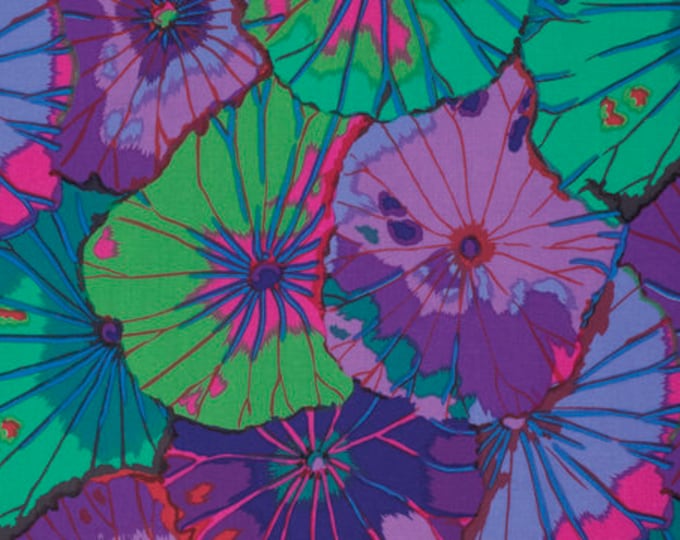OOO Quilt Back FABRIC:   Lotus Leaf PURPLE 108" Sateen Quilt Back by Kaffe Fassett for the Kaffe Fassett Collective