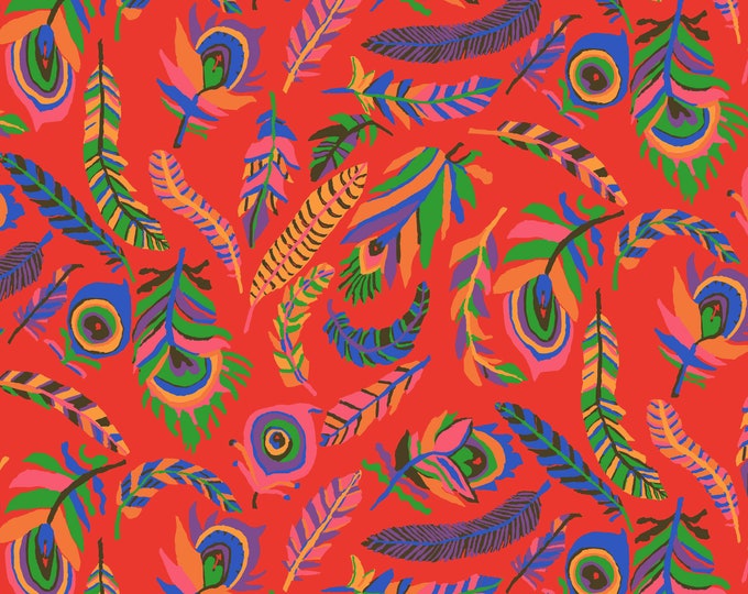 OOP FABRIC: Tickle My Fancy RED by Brandon Mably for the Kaffe Fassett Collective