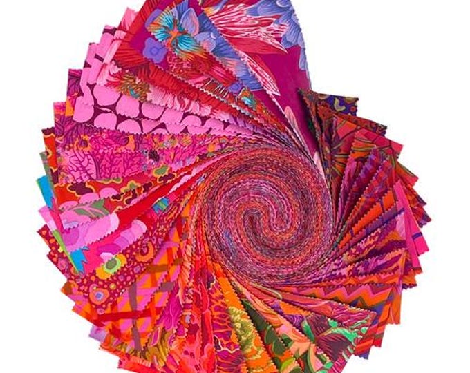 DESIGN ROLL:  2 1/2" Strips of Designer Fabrics from the Kaffe Fassett Collective in RUBY