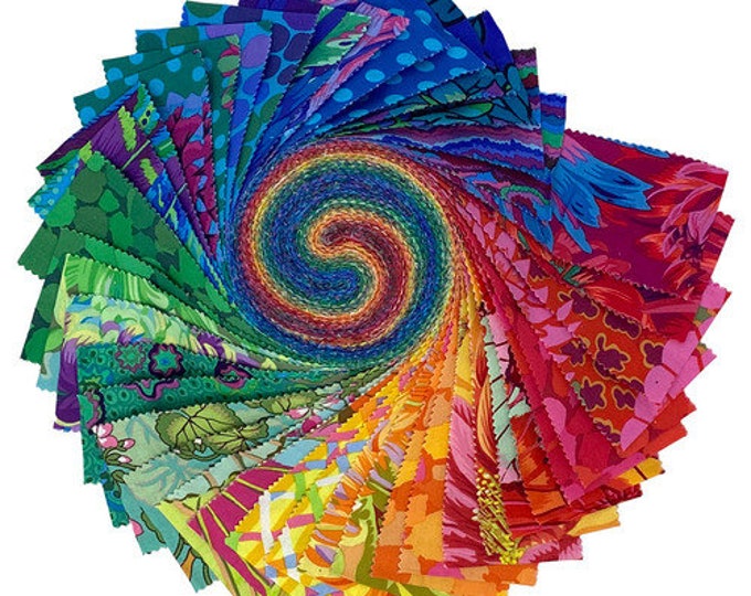 DESIGN ROLL:  RAINBOW 2 1/2" Strips of Designer Fabric from the Kaffe Fassett Collective