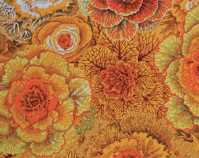 OOP FABRIC:  Brassica BROWN by Philip Jacobs for the Kaffe Fassett Collective