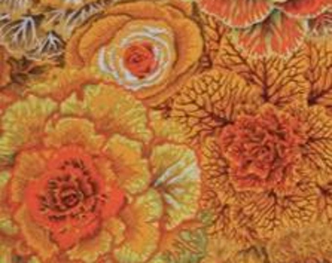 OOP FABRIC:  Brassica BROWN by Philip Jacobs for the Kaffe Fassett Collective